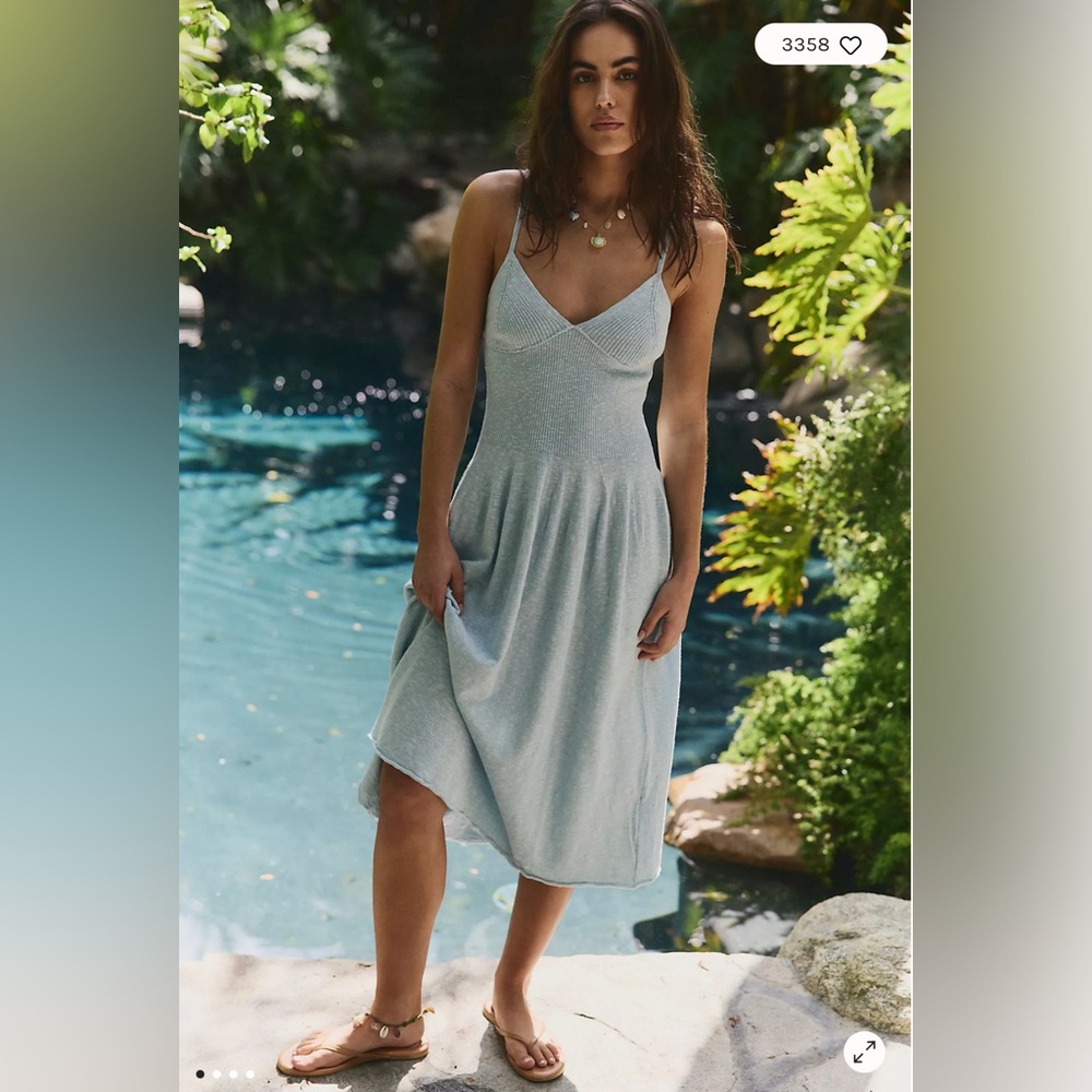 Light Blue Sweater Midi Dress 👗 Small